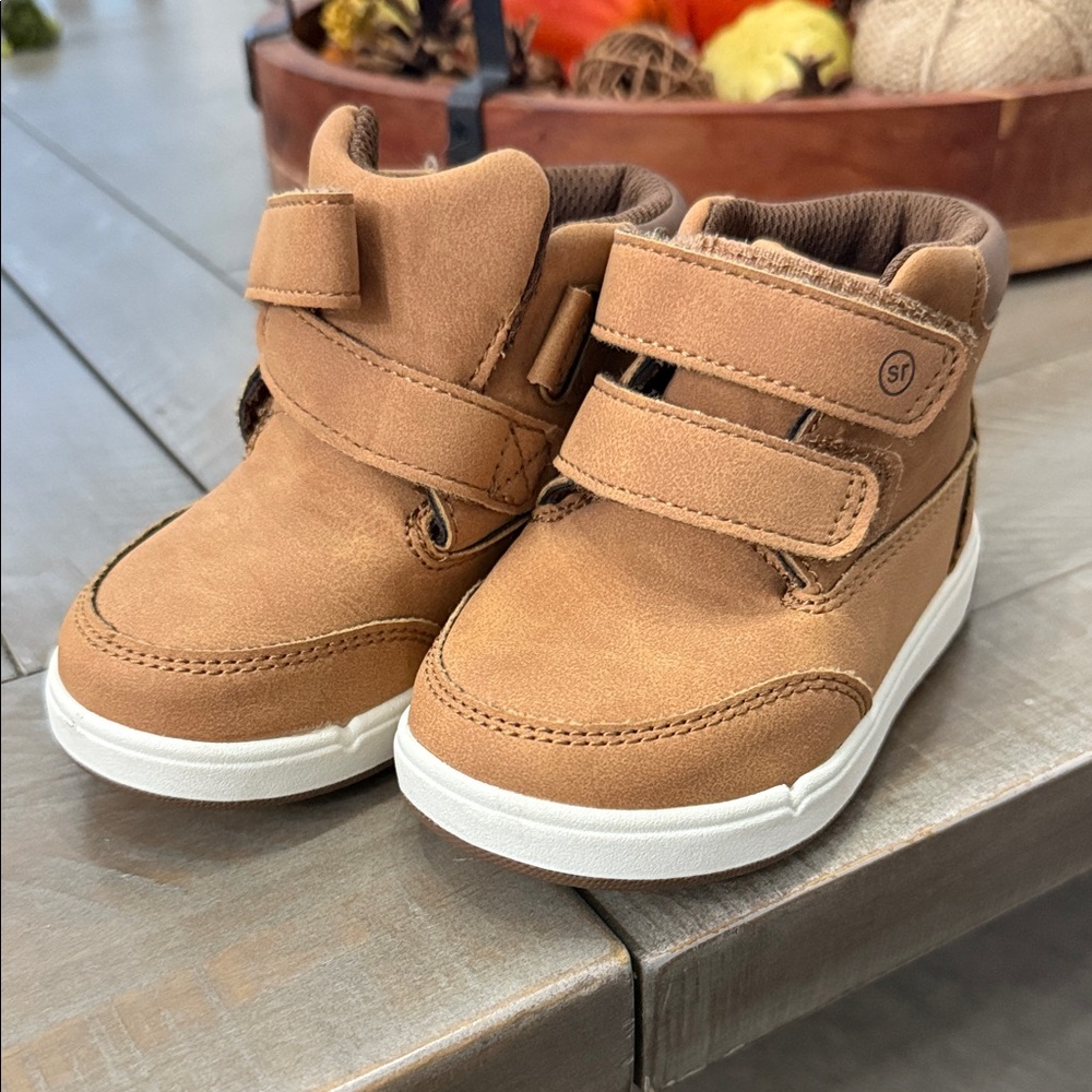 Stride Rite Tan Kids Sneakers with Velcro